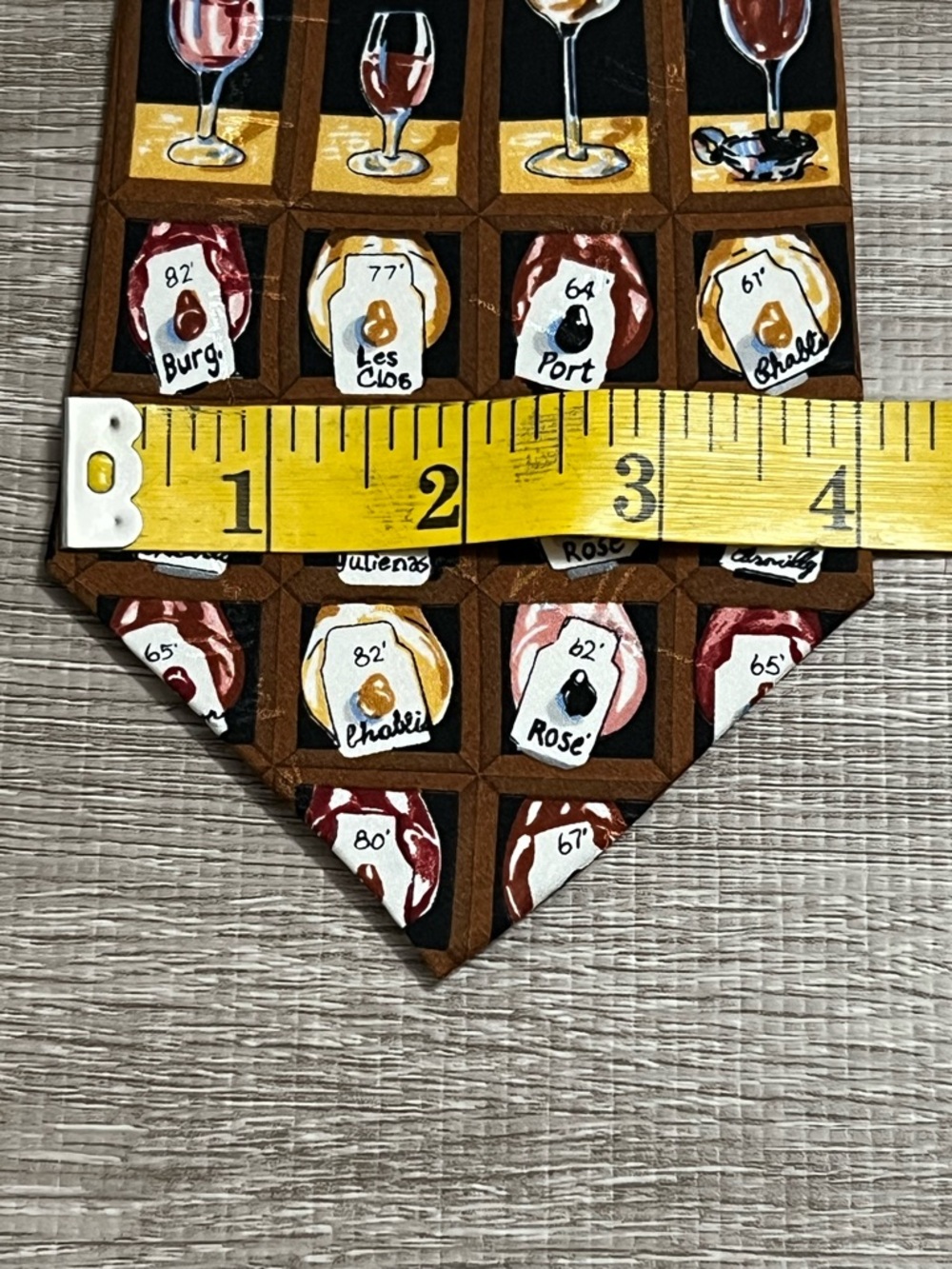 Vintage Nicole Miller Novelty Wine glass Men's silk Tie - Picture 7 of 8